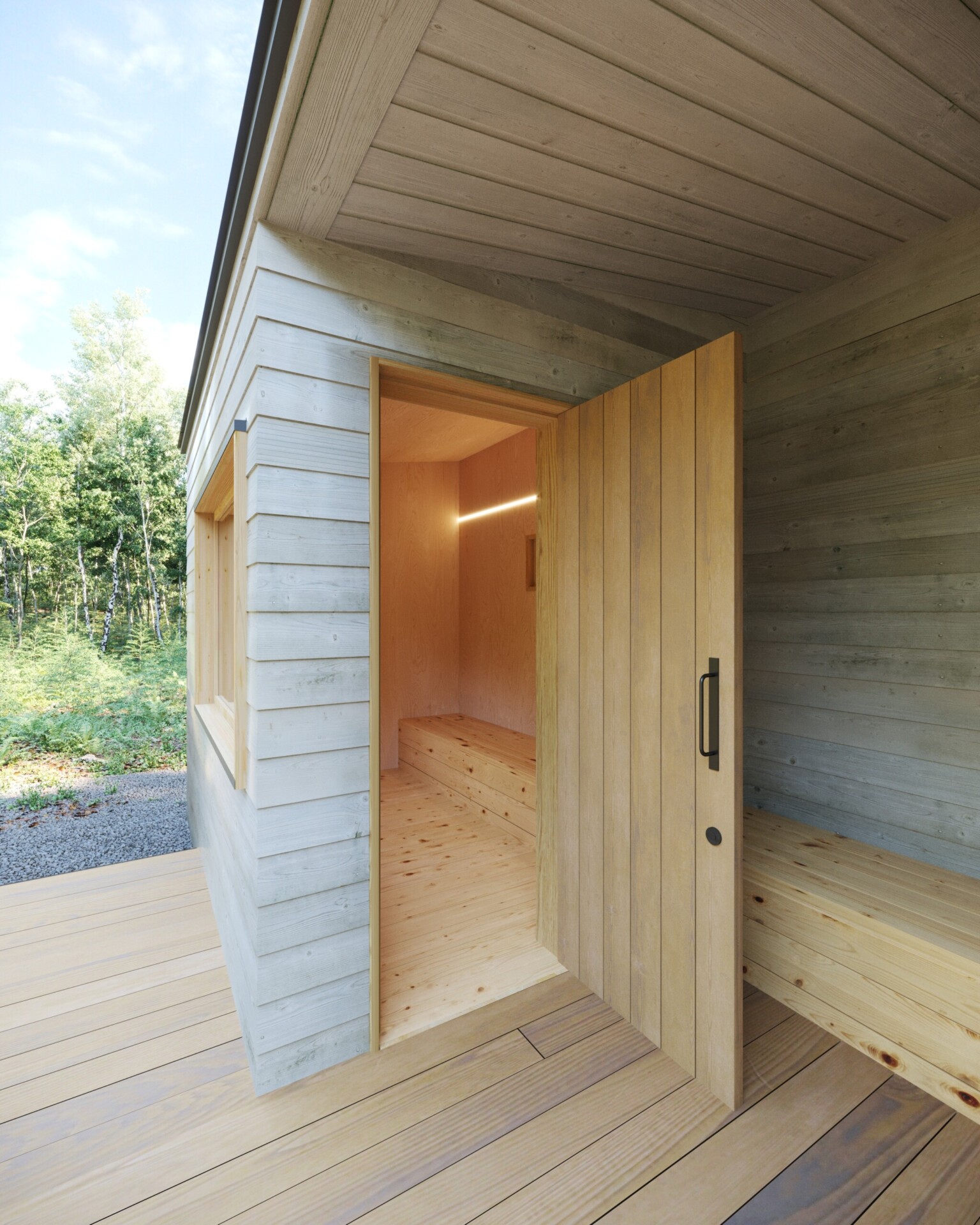 タイニーハウス 小屋 コダマベース / サウナモデル 浴槽付 外装：檜 